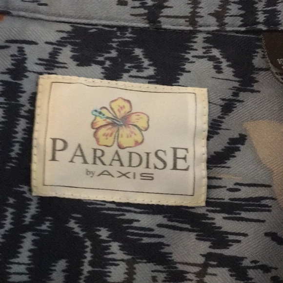 Paradise Men’s Vintage Blue tropical Button Down Silk. Size L - Picture 2 of 5